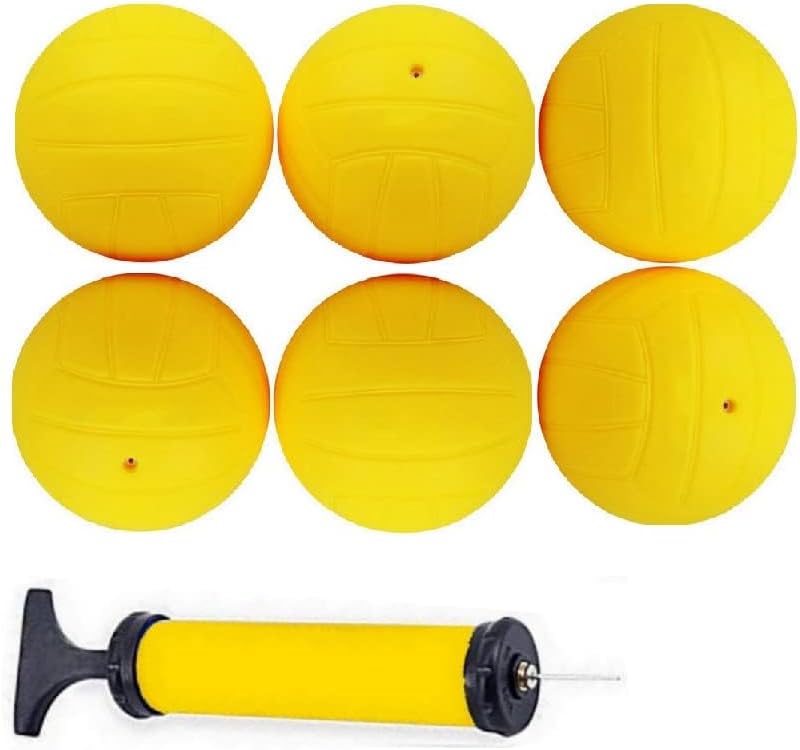 Viminston Spike Replacement Balls 6 Yellow Soft Balls with Pump for Roundnet Game - Image 1